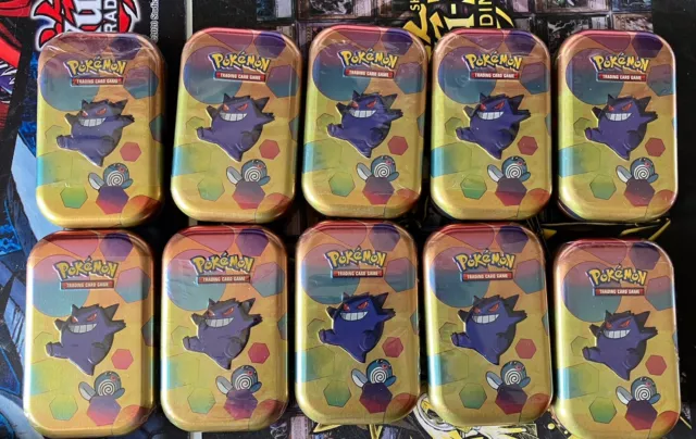 Pokémon 151 Mini Tin Gengar Poliwag Factory Sealed Lot Of 10