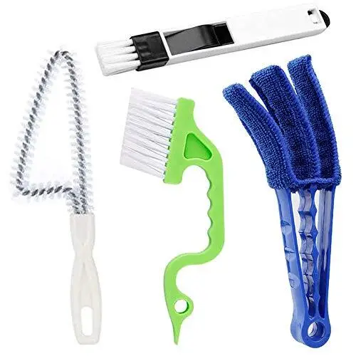 Window Or Sliding Door Track Cleaning Brush Window Blind Cleaner Duster 2in1 Win