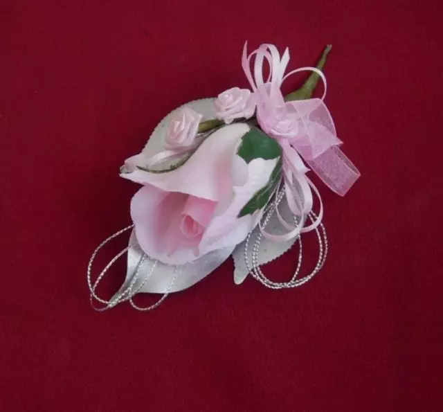 New Pink Rose Corsage Bride Groom Mums Buttonhole Wedding Anniversary Flowers