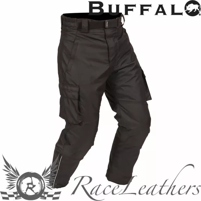 Buffalo Pacific Black Waterproof Thermal Motorcycle Trousers Regular Leg