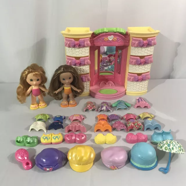Fisher Price Snap n Style Dolls with Closet!2 Dolls & Many Clothes Accessories! 