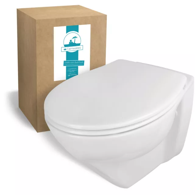 WC spülrandlos erhöht 6 cm Wand Hänge WC Toilette Sitz Duroplast Weiß Softclose