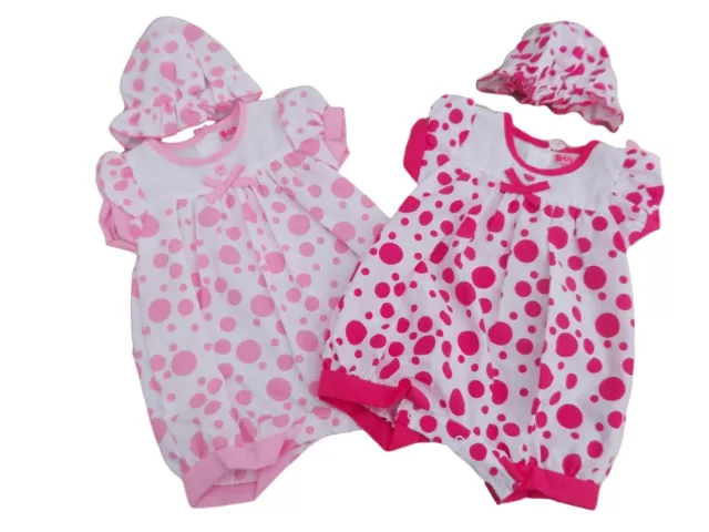 Nuovo con Etichetta Baby Ragazze Estate 2 Pezzi Unico Spotty Tutina Set Vestito