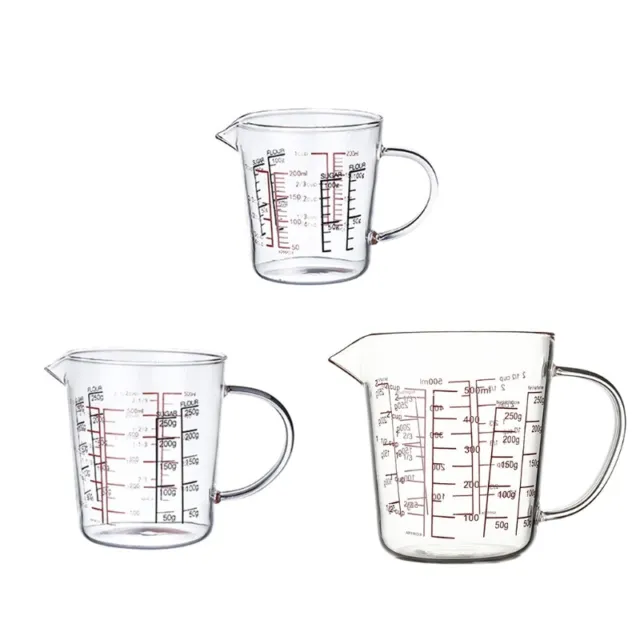 500ml Heat Resistant Glass Cup Measure Creamer Scale Cup Coffee