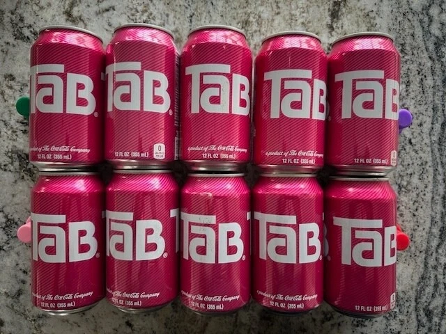 TaB Cola Soda - 10 Pack  (Coca Cola) Vintage Collectible Cans Unopened RARE!!