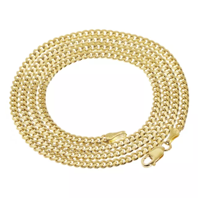 Italian 14k Yellow Gold Solid Miami Cuban Link Chain Necklace 20" 3mm 13.1 grams