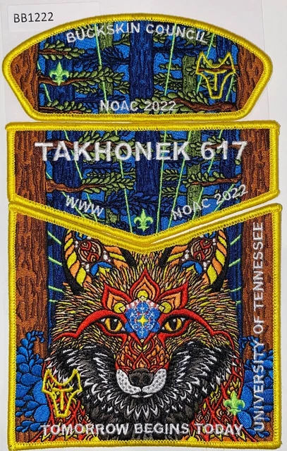 Boy Scout OA Flap Set Takhonek Lodge 617 Buckskin Council CSP 2022 NOAC