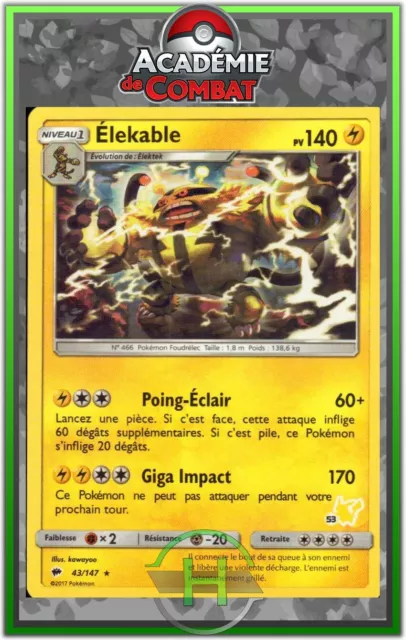 Elekable - SL00:Académie de Combat - 43/147 - Carte Pokémon Française Neuve