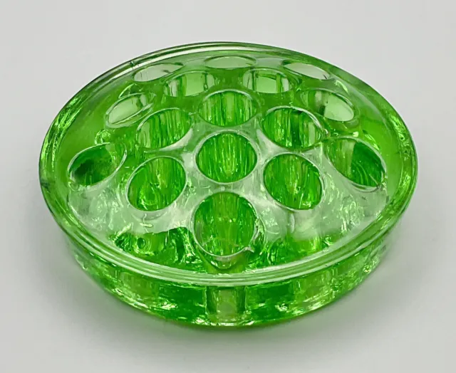 💚 A Fab Vintage/Art Deco Green Glass Flower Frog/Arranger (Lot 6). 💚