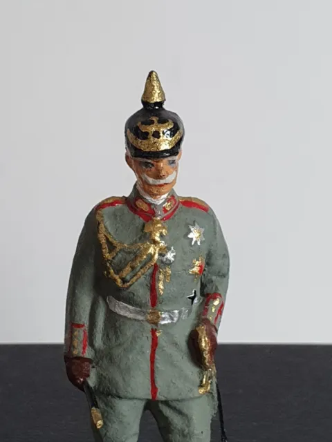 Elastolin Lineol General Kaiser Wilhelm II. Pickelhaube Militär I. WK Masse 9 cm 2