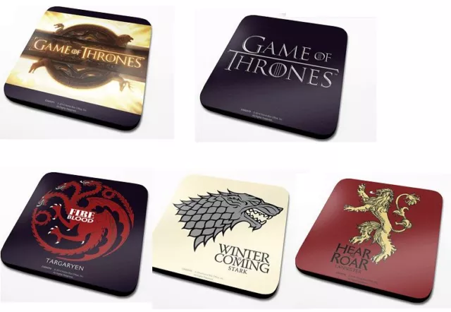 Official Game Of Thrones Coaster Mat Logo House Sigil Winter TV Novelty Gift