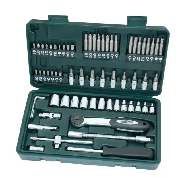 Mannesmann Socket and Ratchet 1/4" 6.3mm Set 65pc. Premium Set Tool Kit