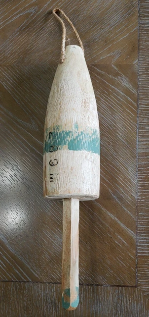 Lobster Crab Bouy Blue White Wooden with Rope Nautical Home Decor 19” Cp