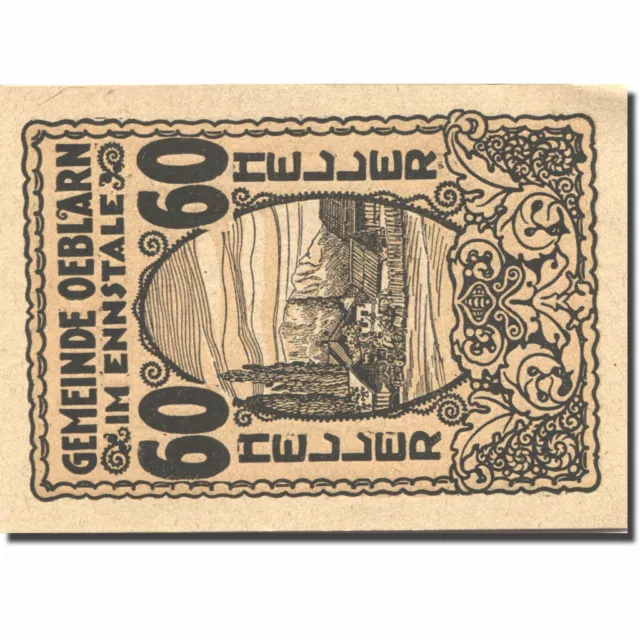 [#276784] Banknote, Austria, Oeblarn, 60 Heller, montagne 1, 1920 UNC(63) Mehl:F