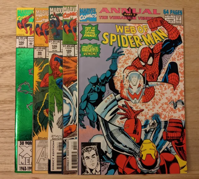 Web of Spider-Man Annual #7 #100 #99 #105 #106