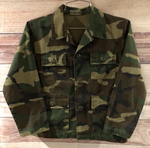 Youth Jacket Sz 16 Camouflage Button Front 4 Pockets Long Sleeve Rothco LBB76