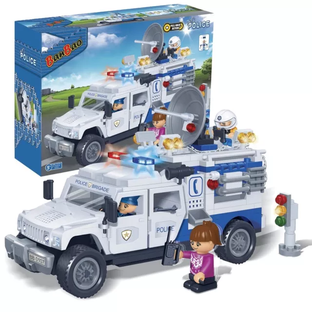 Kinder Geschenk Konstruktion Spielzeug Bausteine Baukästen Polizei Auto 8343