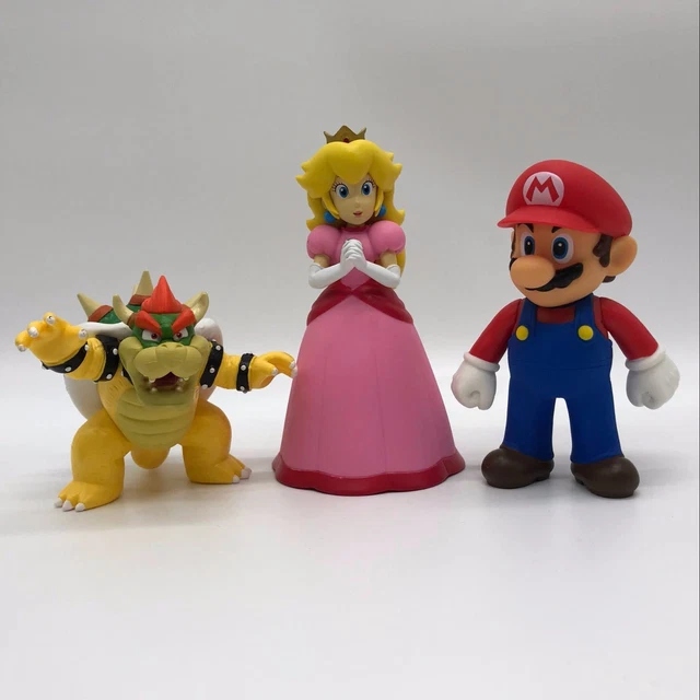 3X SUPER MARIO Bros. Princess Peach Bowser Koopa Mario PVC Plastic