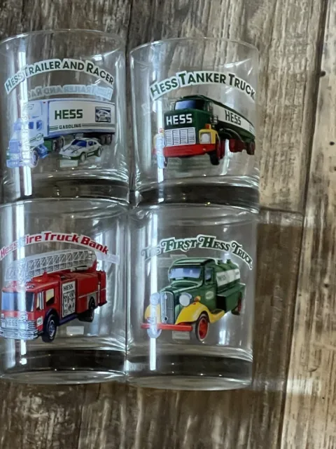 Hess Toy Truck Collector Series Glasses Set of 4 Drinking Glasses