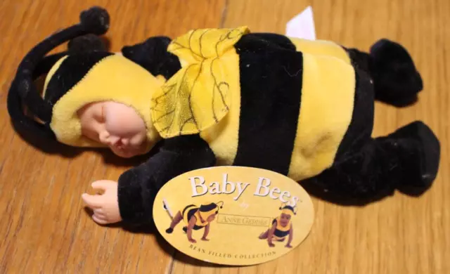 ANNE GEDDES Baby Bees Baby-Puppe BIENE  1998 Sammler-/Künstlerpuppe TOP +Schild