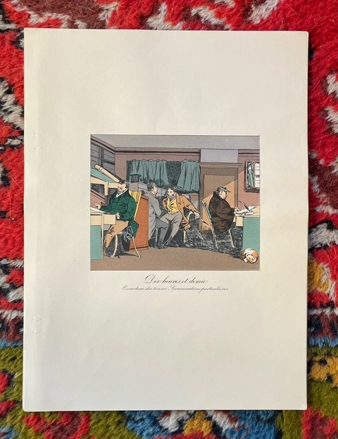 Gravure Originale Du XIXe - 'Mœurs Administratives' Par Henri Monnier - Scène De Genre Classicisme
