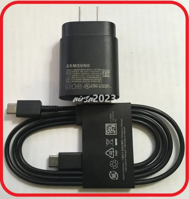 Original Samsung Fast Charger 25W USB-C Plug Type C S20 Plus Ultra Note 10 20 5G