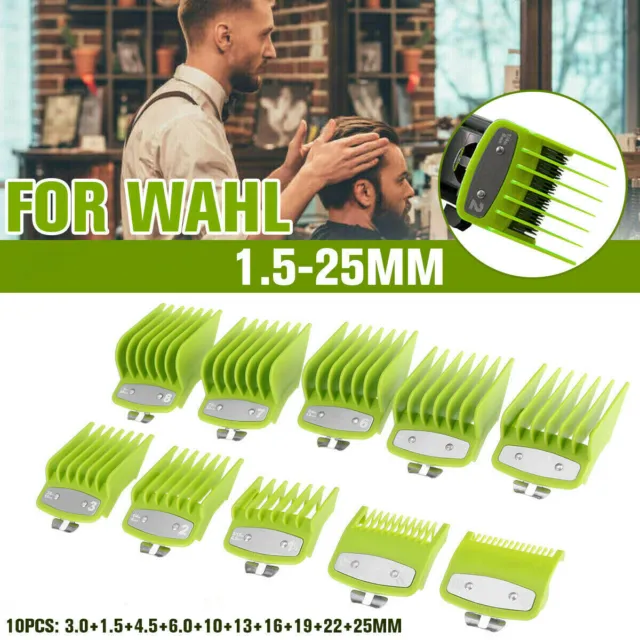 10Pcs Hair Clipper Limit Cutting Guide Comb Guards Tool Set For WAHL Clipper