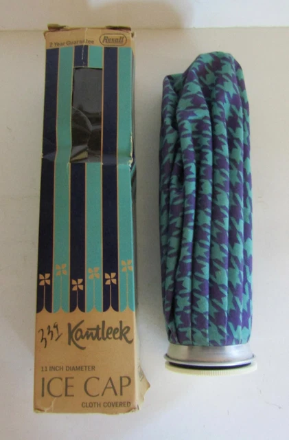 Vintage Reall Drug Co. Kantleek Cloth Covered Ice Cap 11" Diameter in Box R247