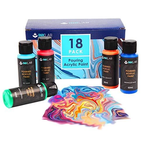 Kit de pintura para verter acrílico 18 colores premezclado vertido sobre lona madera artesanías