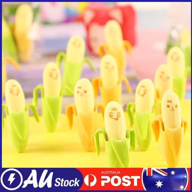 2pcs Lovely Cute Banana Fruit Style Rubber Pencil Eraser toy