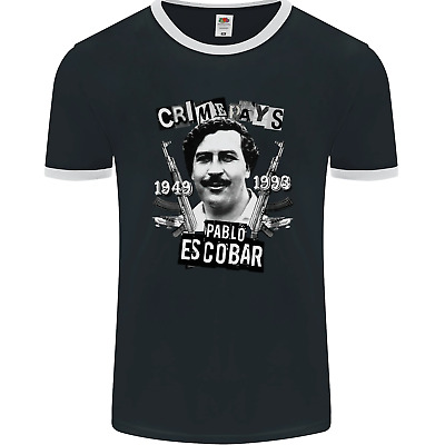 Pablo Escobar Crime Pays Mens Ringer T-Shirt FotL
