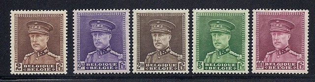 Belgique 1931-32 Albert Hi-Values (Sg 232-236) F/ VF MH Lire Description
