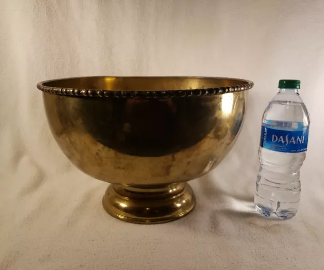 Large 12" Brass/Copper Colored Flower Decorative Pot from Belk