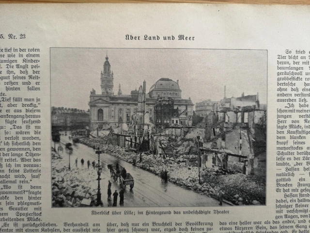 1914 Zeitungsdruck ÜL+M 421 Lille Theater