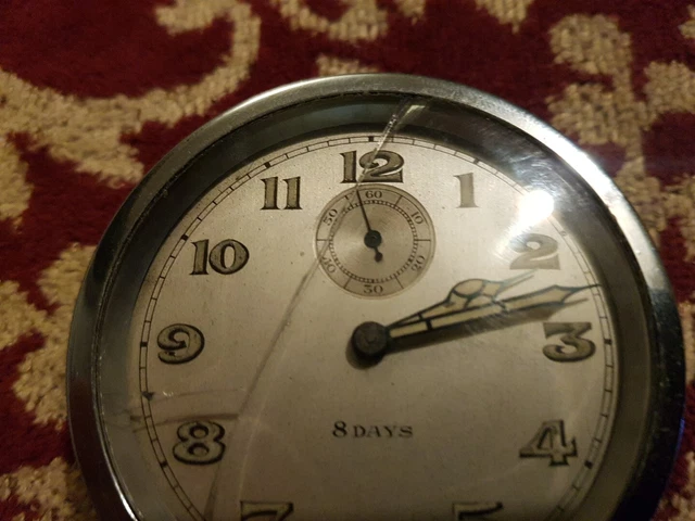 VINTAGE 8 DAY Mechanical Pocket Car Clock Watch. $82.85 - PicClick