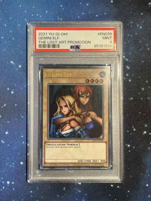 YuGiOh! Gemini Elf Limited Edition LART-EN039 Ultra Rare 2021 Lost Art PSA 9 NEW