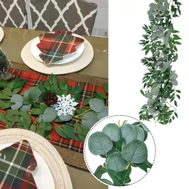Natural Color Eucalyptus Leaf Faux Vines for DIY Event Centerpieces 12 Pieces