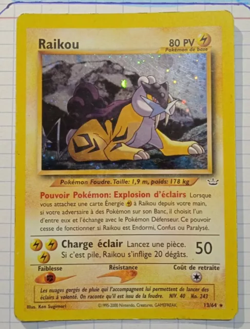 Carte Pokémon : Raikou 13/64 Néo Révélation Wizards Française