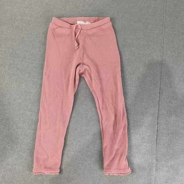 Zara Kids Girls Knit Pants Size 3 - 4 Years Pink Drawstring Jogger Elastic Waist