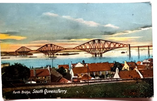 Vintage Postcard South Queensferry Forth Bridge