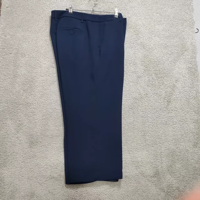 Talbots Cropped Dress Pants Womens 14 Navy Blue 100% Polyester High-Rise Pockets