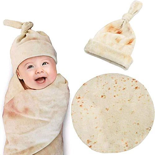 Burrito Swaddle Blanket for BabyFunny Zxtrby Tortilla Baby Blanket with Hat .