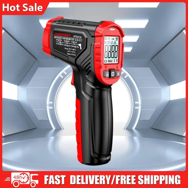 Misuratore Pirometro ABS Tester Temperatura Strumenti Supporto Luce Rossa per Frigorifero
