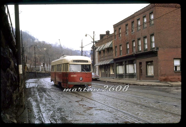 (Ym) Orig. Traktion/Trolley Rutsche Pittsburgh Eisenbahngesellschaft (Prc) 1667