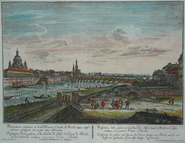 Dresden Guckkastenblatt - Johanneum, Altstadt, Brücke -Probst n. Canaletto, 1770