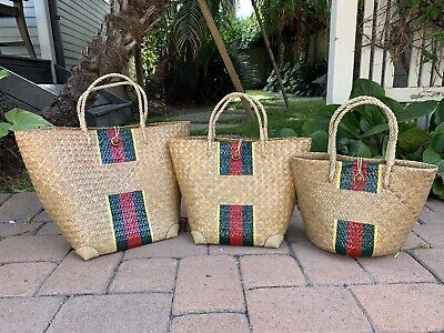 Handmade Seagrass Women Shopping Shoulder Bag Tote Handbag Basket W/ Buckle