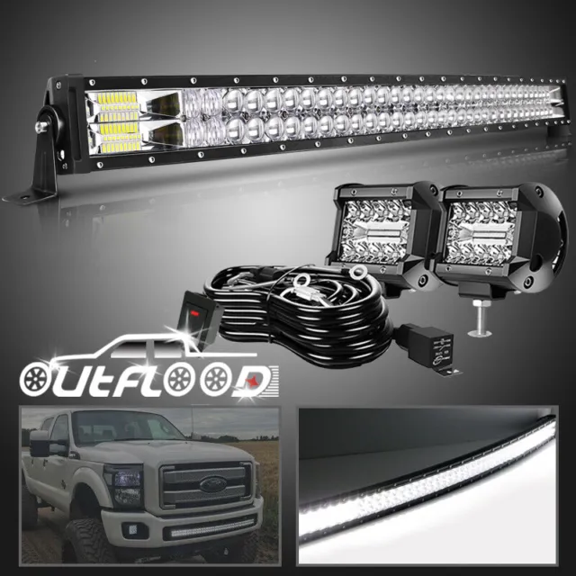Fits Ford F150/SVT 09-14 Raptor Lower Bumper 42" LED Light Bar Combo w/ Pods Kit