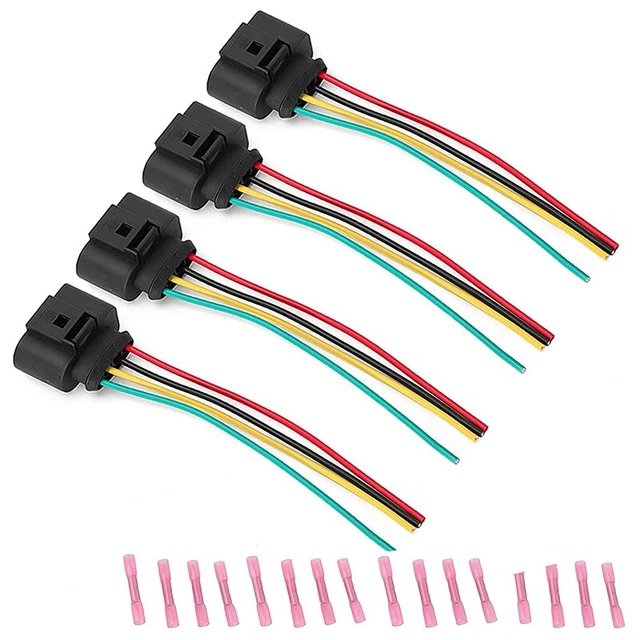 Paquete de 4 arnés de enchufe conector de bobina de encendido para A4 1.8T, 2.0T, 2.5L, 3.2L, K8C5