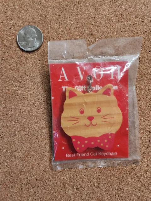 Vtg AVON Best Friend Cat Key Ring