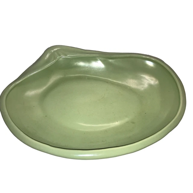 Vintage Haegar Green Force Bulb Planter Made in USA Shallow Clam Shell Shape